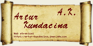 Artur Kundačina vizit kartica